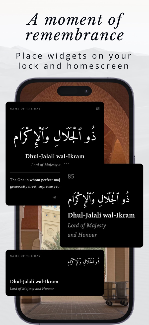 Husna widgets on the Home Screen