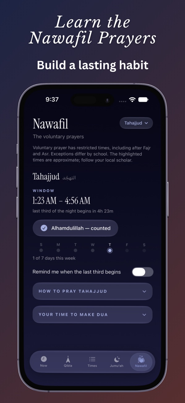 Waqti voluntary prayer times
